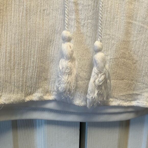 Blue Rain Embroidered Split Neck Tank Top - Picture 4 of 5